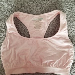 Ladies pink stretch sport bra